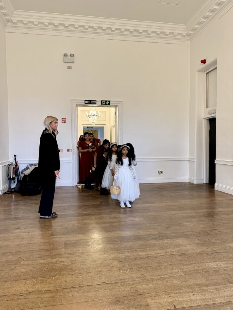 Bridal Party waiting to enter at Norwood Hall Nottinghamshire