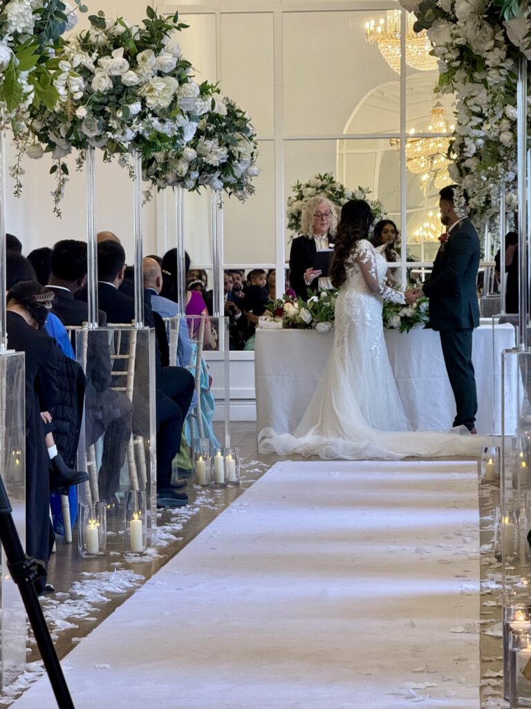 Wedding Ceremony Bride and Groom at Norwood Hall Nottinghamshire