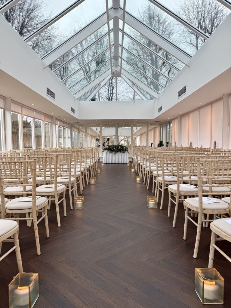 Ceremony Room at Sherbrooke Castle Hotel in Glasgow.