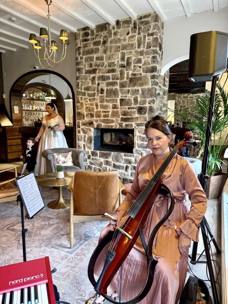 JAM Duo Cellist with the Bride The Croft Hotel, Darlington