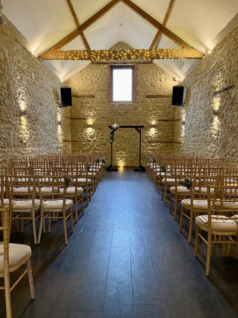 Wedding Ceremony Room at Huntsmill Farm in Buckinghamshire