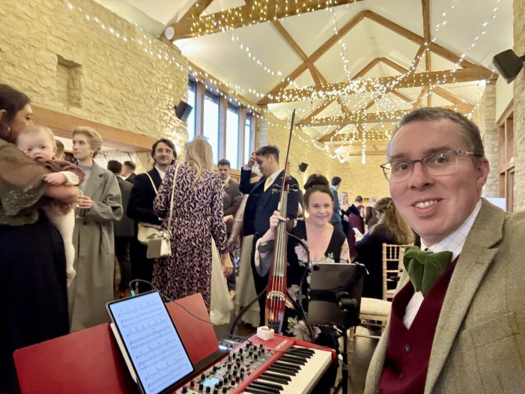 JAM Duo Cello and PIano Duo at Huntsmill Farm in Buckinghamshire Wedding Musicians