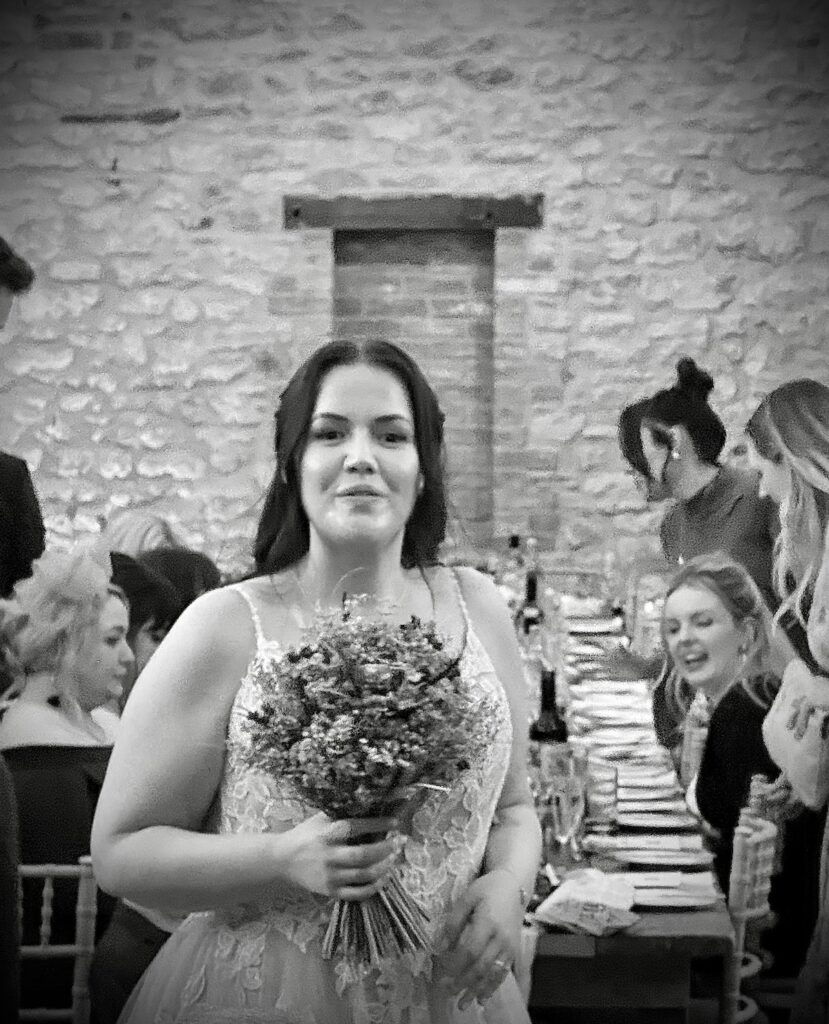 Bride at Huntsmill Farm in Buckinghamshire