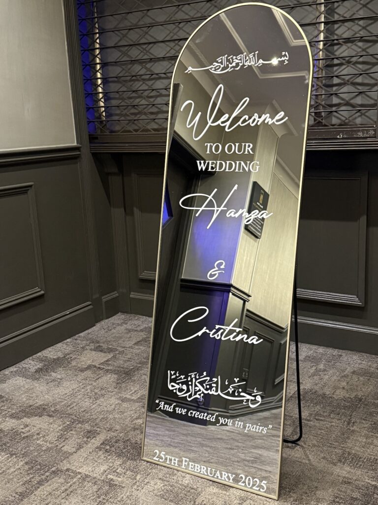 Welcome sign for wedding